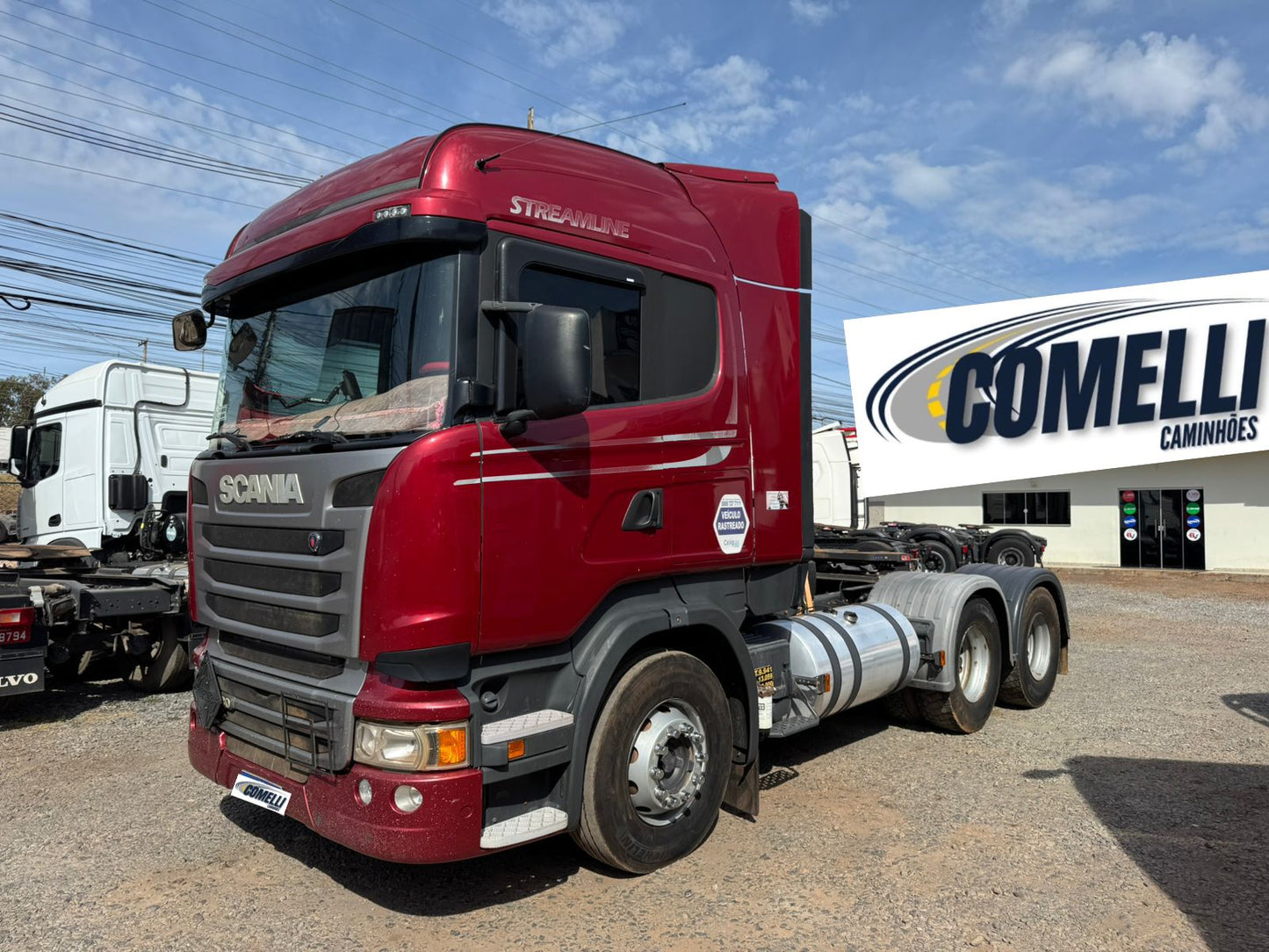 Ágio Marca/ Modelo: Scania R480 Ano/Modelo: 17/17 Quilometragem: 1075512K Tração: 6X4 Cor: Vermelho